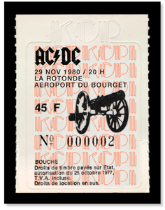 TOILE SUR CHASSIS / KCP SOUCHE TICKET AC/DC par albert koski