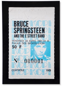 ALBERT KOSKI / TOILE SUR CHASSIS / SOUCHE TICKET / BRUCE SPRINGSTEEN / FORMAT 100 X 130 CM