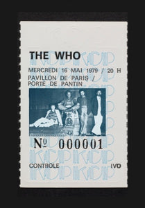 ALBERT KOSKI / TOILE SUR CHASSIS / SOUCHE TICKET / THE WHO / FORMAT 130 X 195 CM