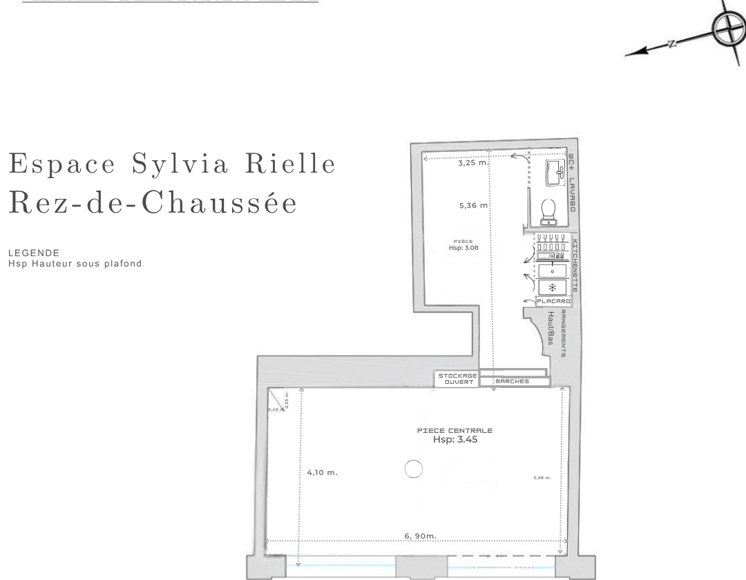 Plan de la galerie avec cotes
